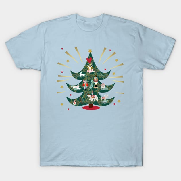 Xmas Nutcracker Tree T-Shirt by GreenNest